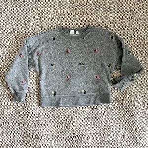 GapKids girls flower stitched sweatshirt